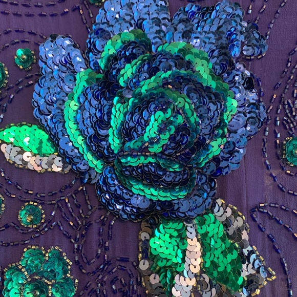 Vintage sheer silk beaded and sequins top. - Picture 4 of 6